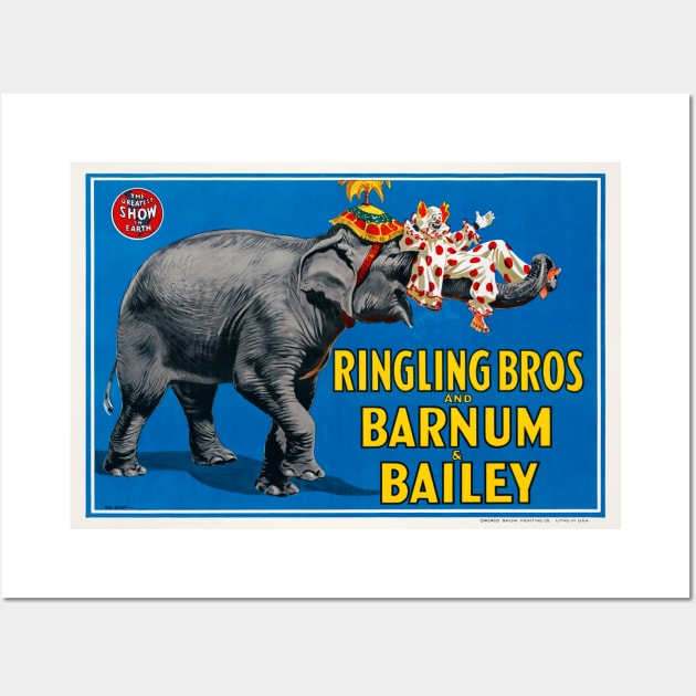 Ringling Bros. and Barnum and Bailey Elephant USA Vintage Poster Wall Art by vintagetreasure